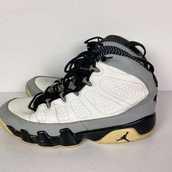 Nike Air Jordan 9 Retro Barons Shoes Men's 8.5 White Black Gray 302370 106 - Picture 1 of 14